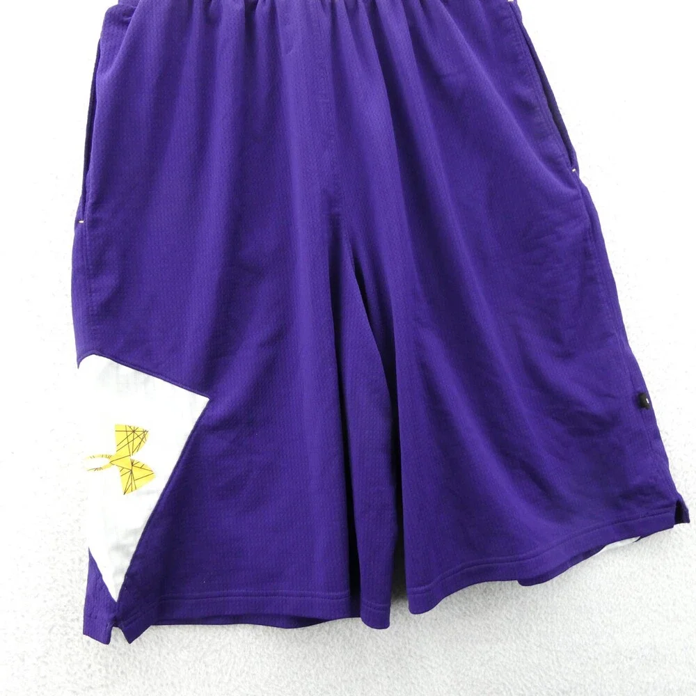 Under Armour Shorts Small Loose Mens Purple‎ Athletic Basketball Gym Vtg Lakers